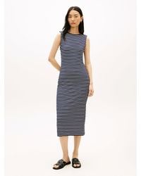 Tommy Hilfiger - Boat Neck Slim Midi Bodycon Dress - Lyst