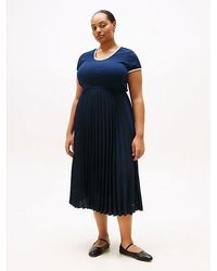 Tommy Hilfiger - Curve Fit-And-Flare-Midikleid Mit Faltenrock - Lyst