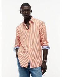 Tommy Hilfiger - Camisa De Popelín New York Label A Rayas De Corte Amplio - Lyst