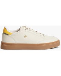 Tommy Hilfiger - Th Monogram Leather Trainers - Lyst