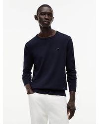Tommy Hilfiger - Cotton Solid Crew Neck Sweater - Lyst