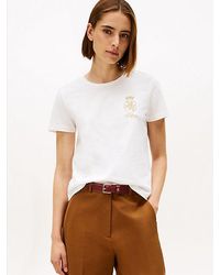 Tommy Hilfiger - T-Shirt Met Ronde Hals En Geborduurd Embleem - Lyst