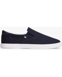 Tommy Hilfiger - Low Profile Canvas Slip-On Trainers - Lyst