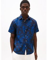 Tommy Hilfiger - Camisa De Lino Puro Con Estampado Tropical - Lyst