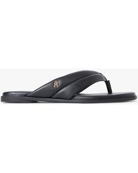 Tommy Hilfiger - Leather Toe Post Flat Sandals - Lyst