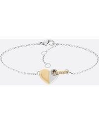 Tommy Hilfiger - Two-Tone-Plated Stainless Steel Heart Bracelet - Lyst