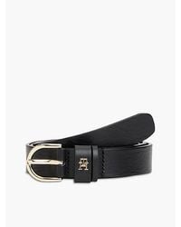 Tommy Hilfiger - Th Monogram Leather Belt - Lyst