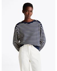 Tommy Hilfiger - Felpa Con Scollatura A Barca E Bottoni Dorati - Lyst