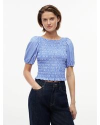 Tommy Hilfiger - Smock Poplin Slim Short Sleeve Blouse - Lyst