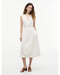 Tommy Hilfiger - Belted Linen Blend Sleeveless Wrap Midi Dress - Lyst