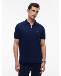 Tommy Hilfiger - Regular Fit Interlock Knit Zip Polo Shirt - Lyst