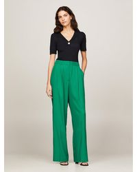 Tommy Hilfiger - Satin High Rise Tapered Leg Trousers - Lyst