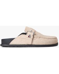Tommy Hilfiger - Textured Suede Buckle Mules - Lyst