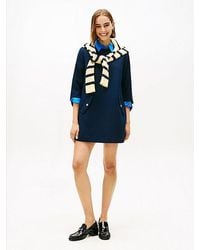 Tommy Hilfiger - Textured Wool Blend Mini Shift Dress - Lyst