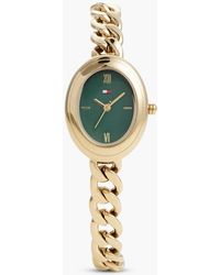 Tommy Hilfiger - Oval Dial-Plated Bracelet Watch - Lyst