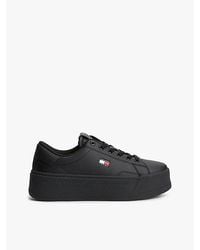 Tommy Hilfiger - Platform Cupsole Trainers With Leather - Lyst