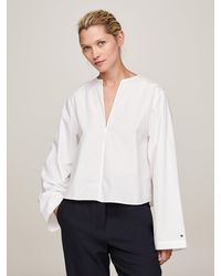 Tommy Hilfiger - V-neck Relaxed Fit Blouse - Lyst