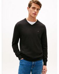 Tommy Hilfiger - Flag Embroidery V-neck Jumper - Lyst