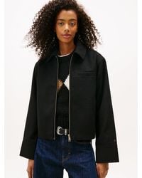 Tommy Hilfiger - Collared Zip-Thru Wool Blend Twill Jacket - Lyst