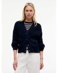 Tommy Hilfiger - Cable Knit Oversized V-Neck Cardigan - Lyst