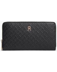 Tommy Hilfiger - Hilfiger Icon Debossed Zip-Around Wallet - Lyst