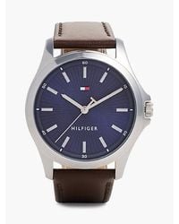 Tommy Hilfiger - Leather Strap Stainless Steel Watch - Lyst