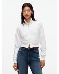 Tommy Hilfiger - Funnel Neck Fitted Zip-Thru Sweatshirt - Lyst