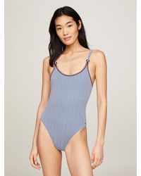 Tommy Hilfiger - Global Stripe Double Strap One-piece Swimsuit - Lyst