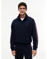 Tommy Hilfiger - Global Stripe Button Lounge Sweatshirt - Lyst