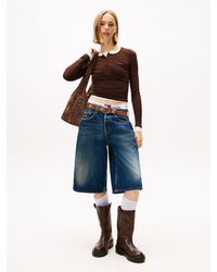 Tommy Hilfiger - Short Ample En Denim - Lyst