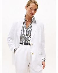 Tommy Hilfiger - Americana Sencilla De Corte Amplio Con Lino - Lyst