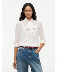Tommy Hilfiger - Regular Fit Crinkle Georgette Bow Blouse - Lyst