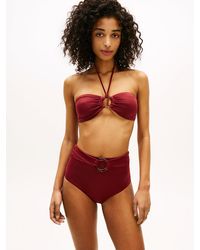 Tommy Hilfiger - Halterneck Ring Bandeau Bikini Top - Lyst