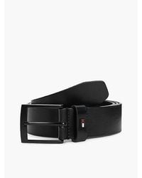 Tommy Hilfiger - Leather Enamel Flag Tonal Buckle Belt - Lyst
