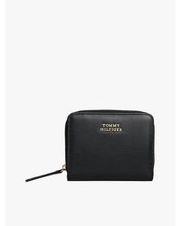 Tommy Hilfiger - Leren Zip-Around Bifold Portemonnee Met Logo - Lyst