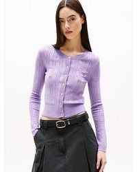 Tommy Hilfiger - Slim Fit Vest Met Ronde Hals En Pointelle - Lyst