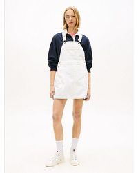Tommy Hilfiger - Logo Pocket Mini Denim Dungaree Dress - Lyst