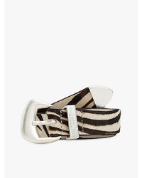 Tommy Hilfiger - Zebra Print Abstract Buckle Belt - Lyst