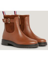 Tommy Hilfiger - Low Boot Material Mix Ankle Boots - Lyst