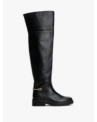 Tommy Hilfiger - Leren Overknee Laars Met Horsebit - Lyst