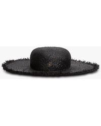 Tommy Hilfiger - Logo Plaque Woven Straw Hat - Lyst