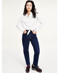 Tommy Hilfiger Harper High Rise Straight Enkellange Jeans - Blauw