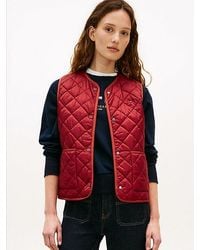 Tommy Hilfiger - Shiny Lightweight Padded Quilted Gilet - Lyst