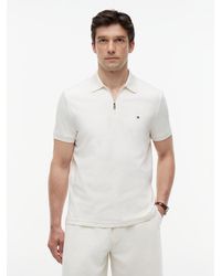 Tommy Hilfiger - Regular Fit Interlock Knit Zip Polo Shirt - Lyst