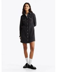 Tommy Hilfiger - Western Mini-Overhemdjurk Van Denim - Lyst