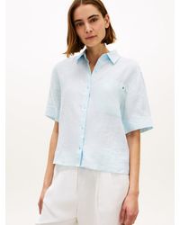 Tommy Hilfiger - Chemise À Manches Courtes En Pur Lin - Lyst