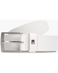 Tommy Hilfiger - Enamel Flag Square Buckle Leather Belt - Lyst