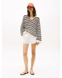 Tommy Hilfiger - White High Rise Flare Denim Shorts - Lyst