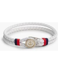 Tommy Hilfiger - Plated Nautical Charm Leather Bracelet - Lyst