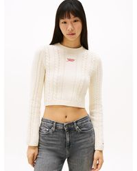 Tommy Hilfiger - Pull En Maille Torsadée À Col Cheminée - Lyst